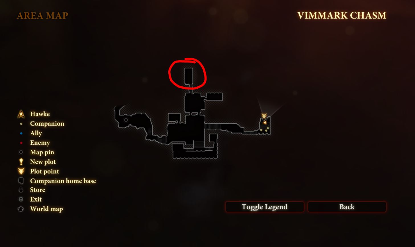 Vinmark Chasm Grave Circle location dragon age 2