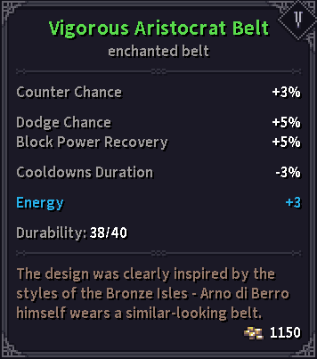 Aristocrat Belt stats