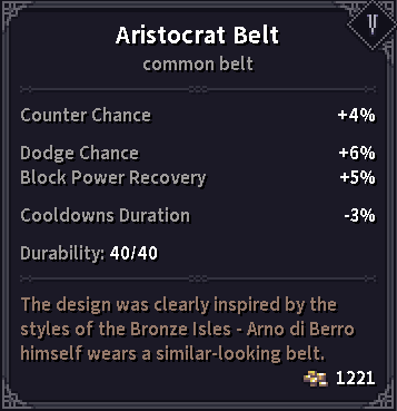 Aristocrat belt stats