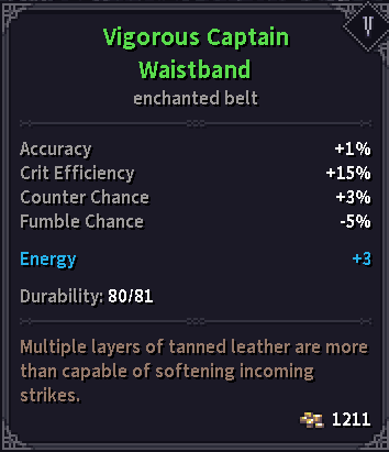 CaptainWaistband Stats