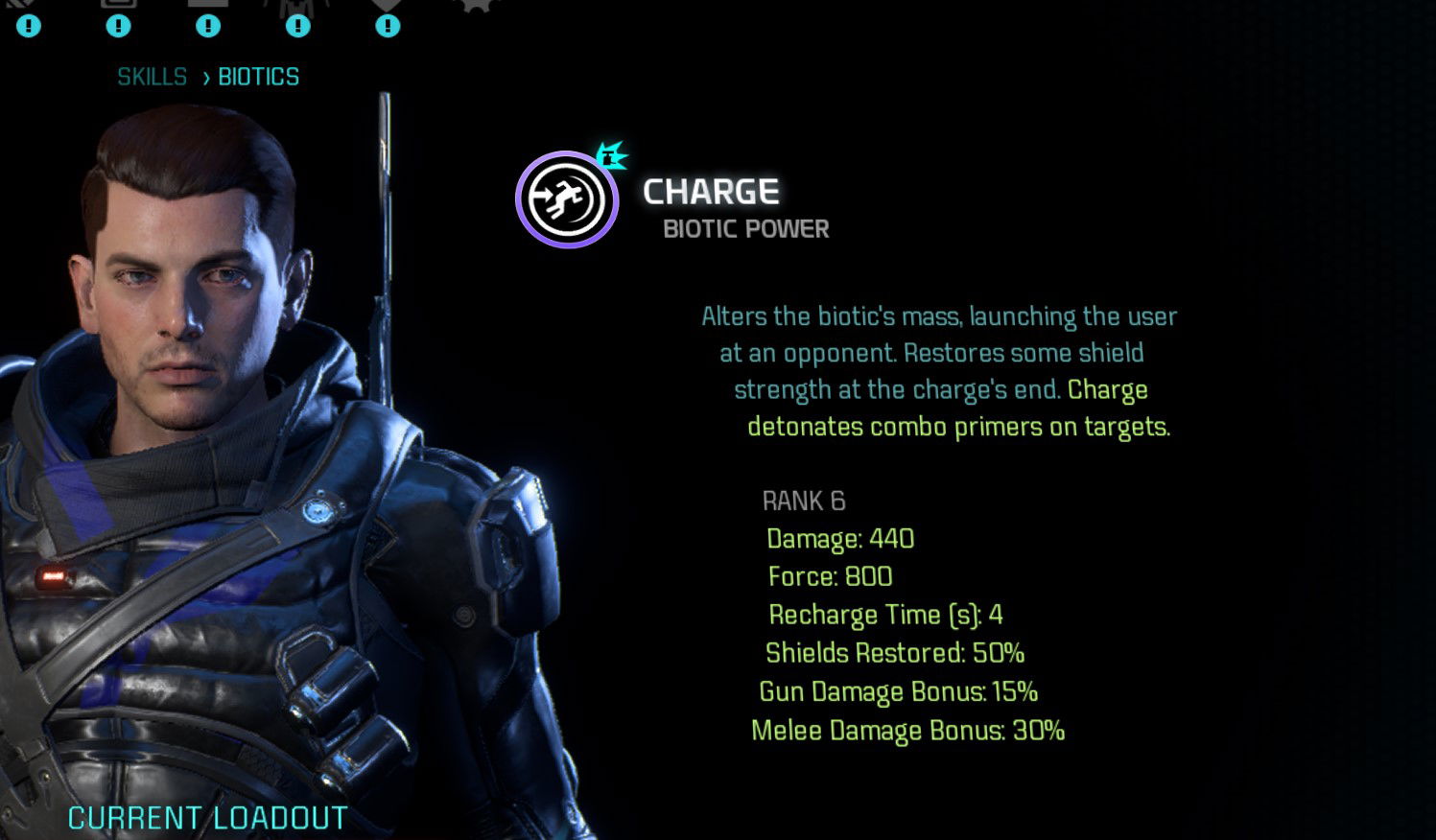 charge skill description mass effect andromeda