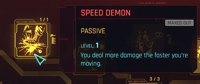 cyberpunk 2077 speed demon perk 