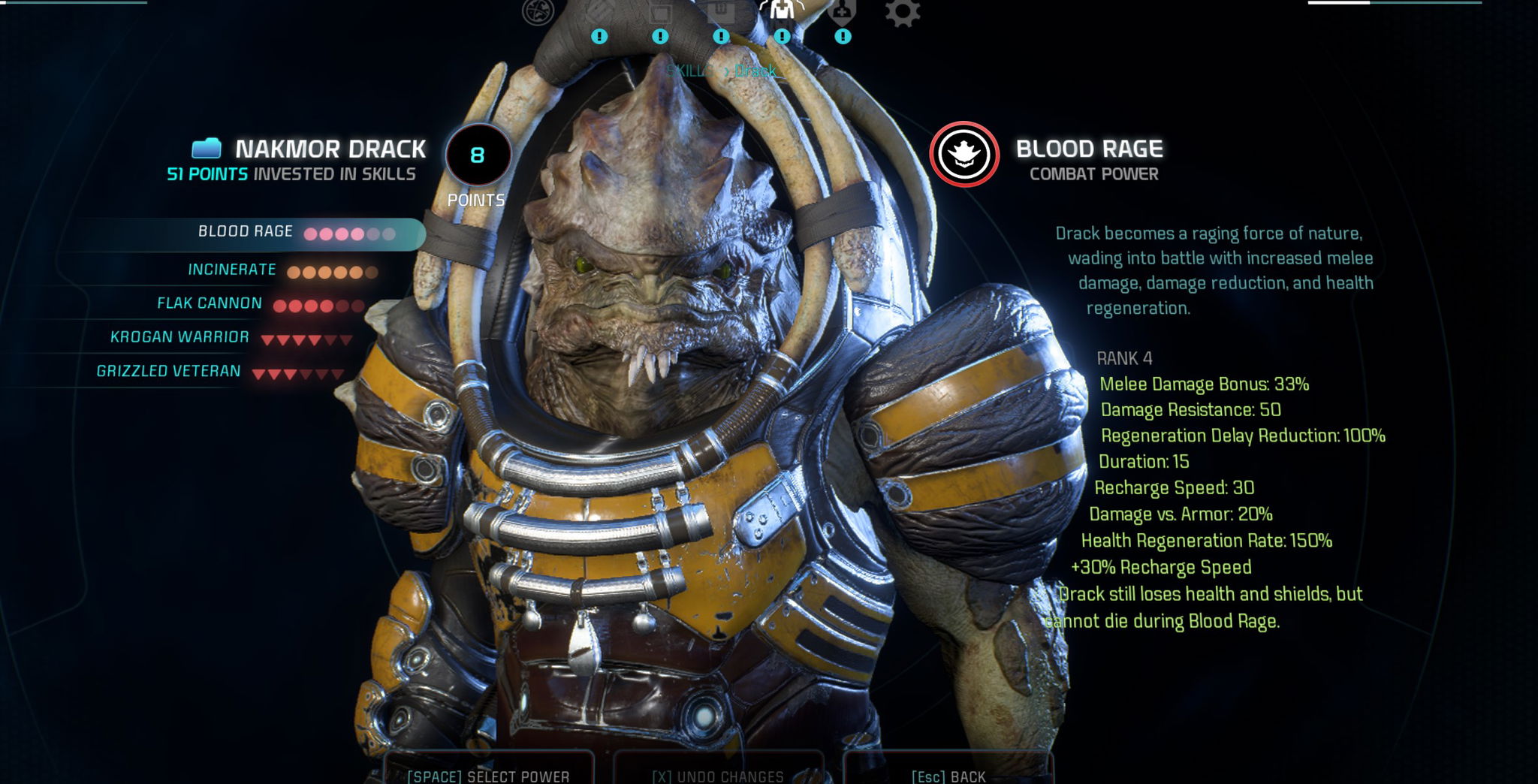 drack skills mass effect andromeda