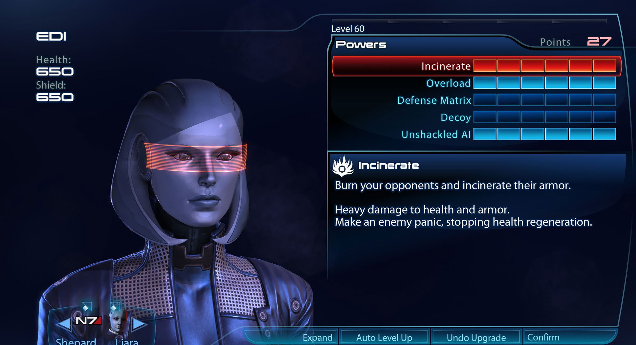 EDI squad abilities build mass effect 3