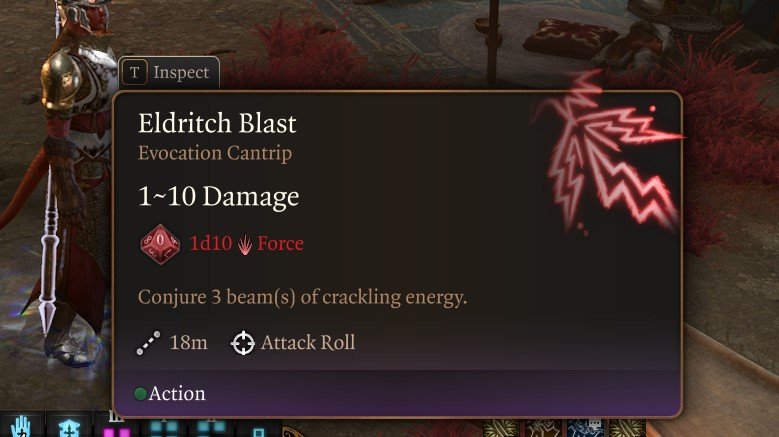 eldritch blast description bg3