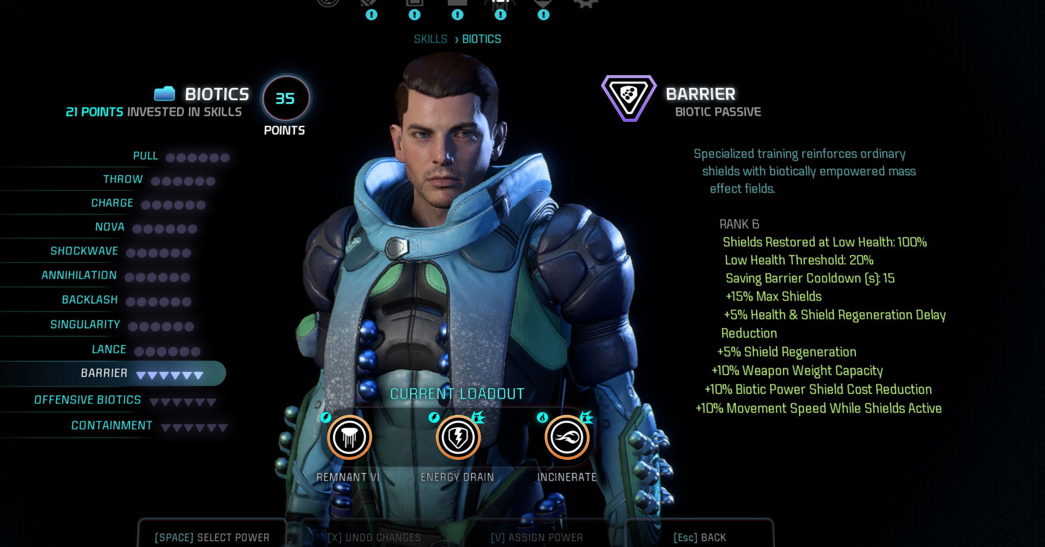 engineer build biotic skills mass effect andromeda