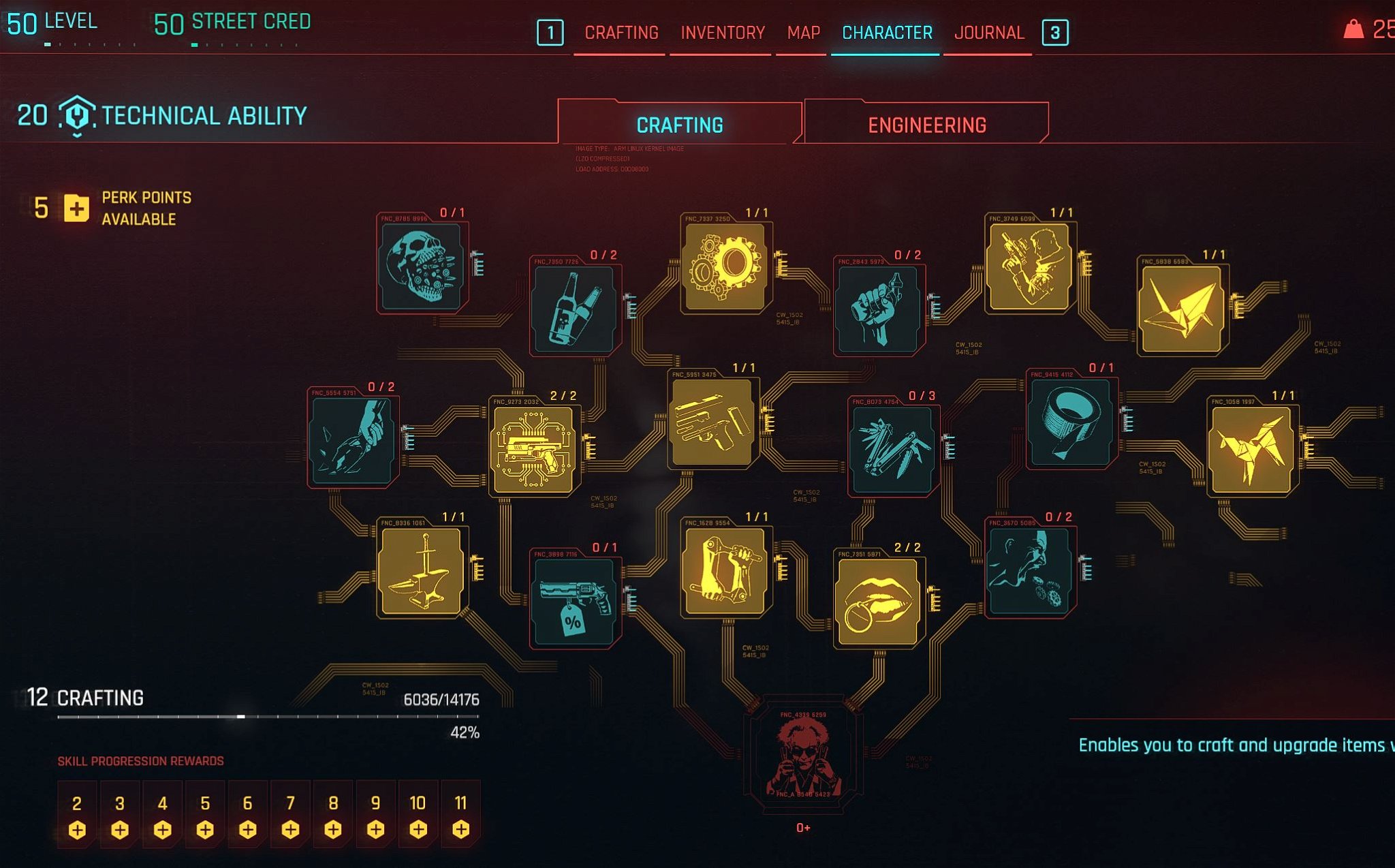 Engineer build Crafting cyberpunk 2077