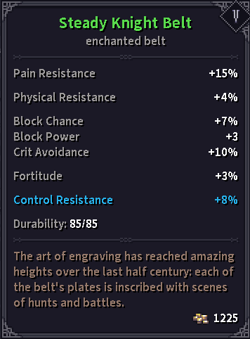 knight Belt stats