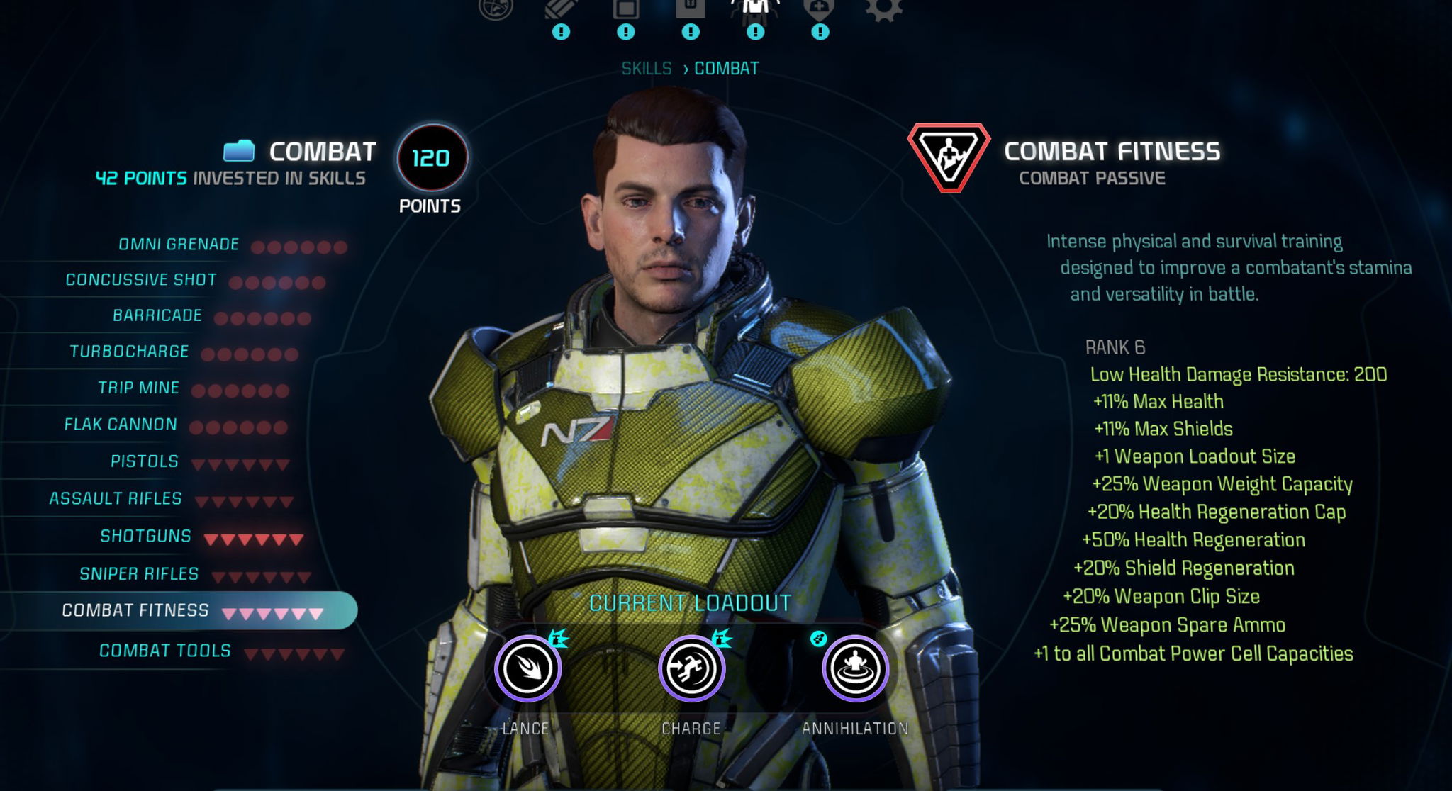 lancer build combat skills mass effect andromeda