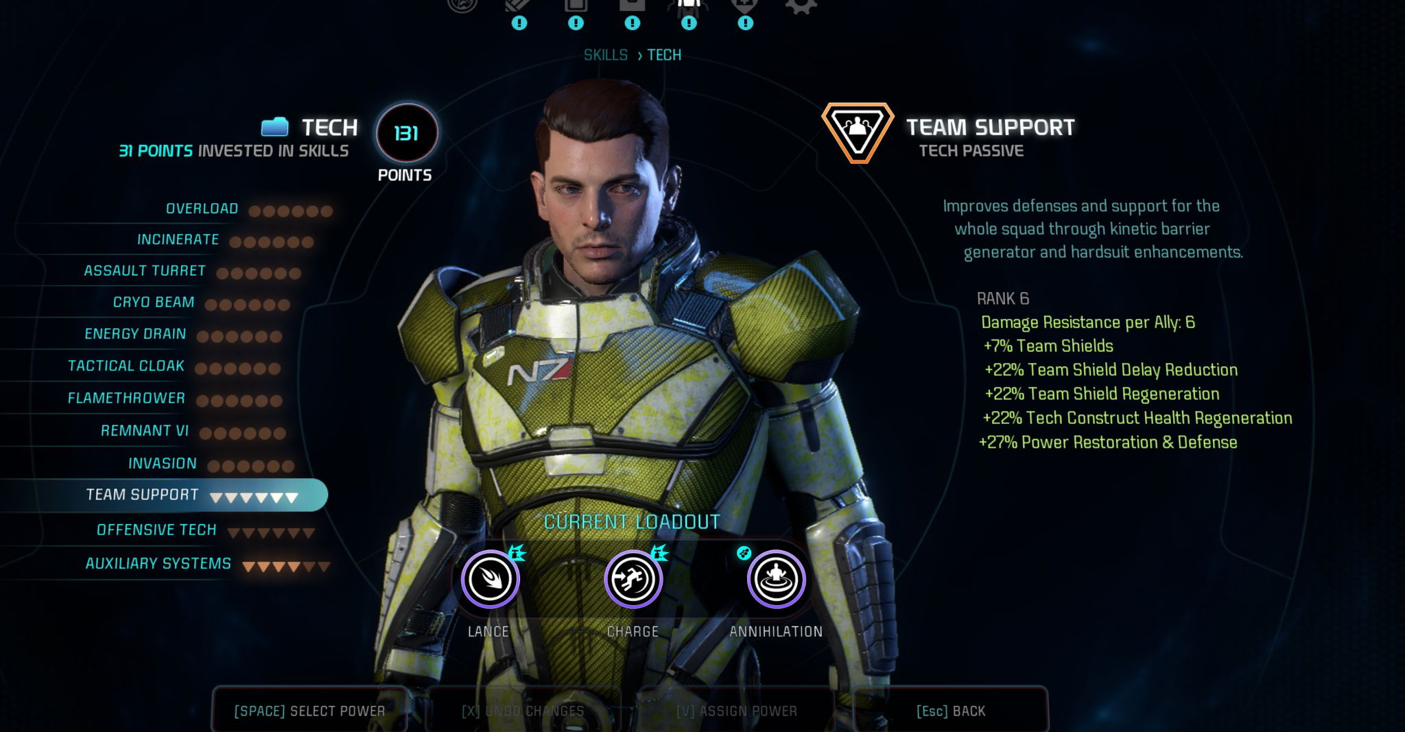 lancer build tech skills mass effect andromeda