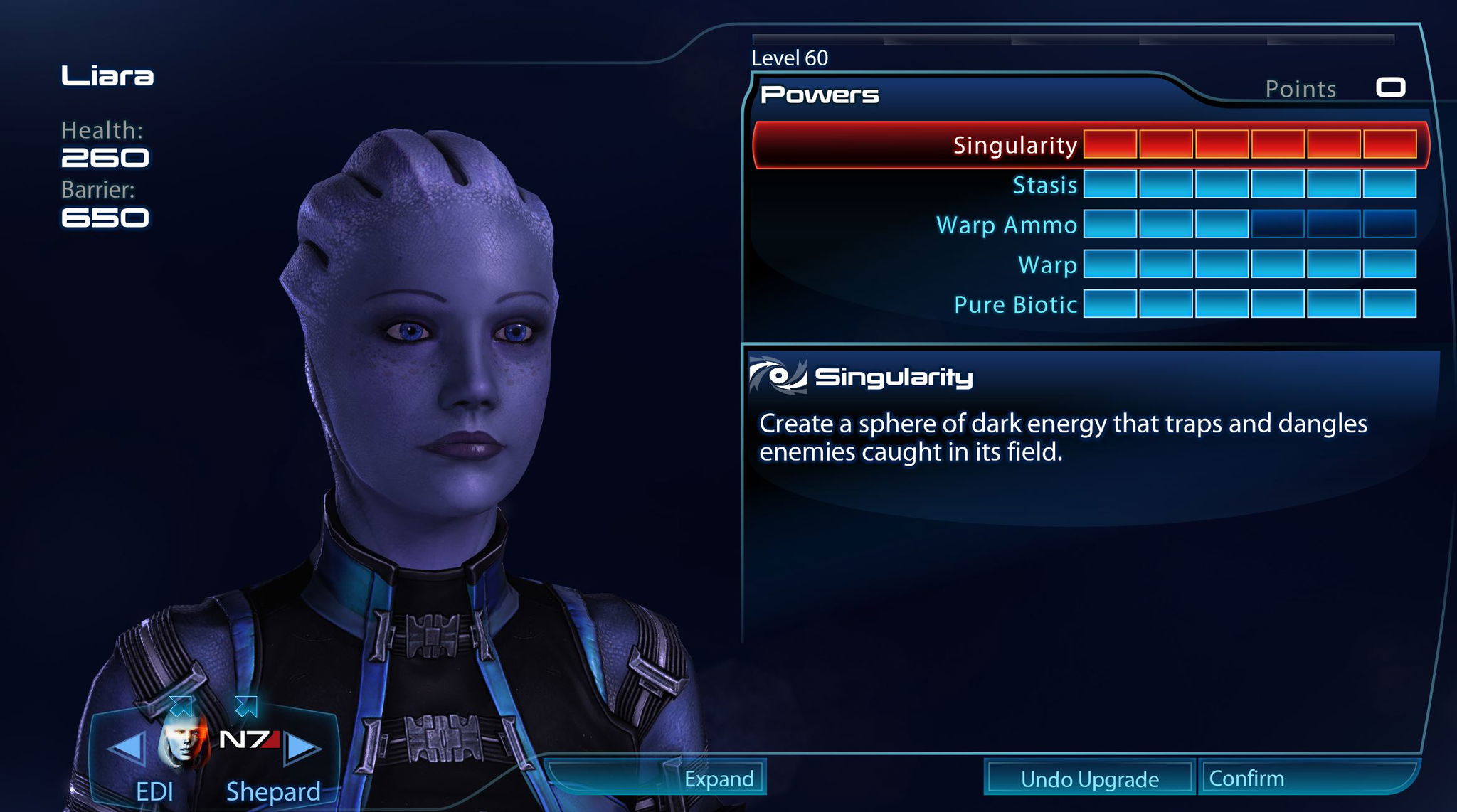 Liara build squad points mass effect 3