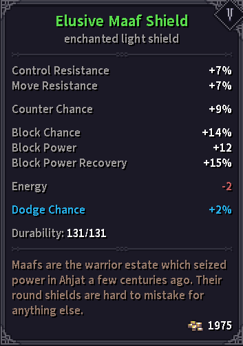 Maaf shield stats