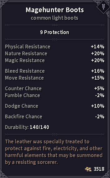 Magehunter Boots stats