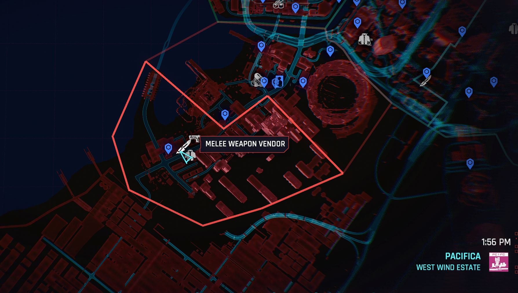 melee weapon vendor west wind estate location cyberpunk 2077