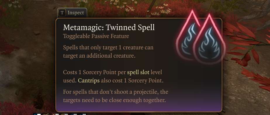 metamagic twinned spell description bg3