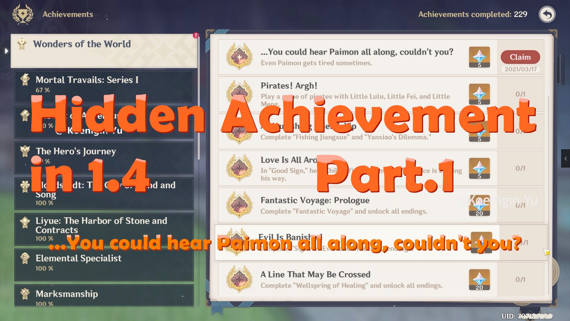 New Hidden Achievement in Version 1.4 Part.1 Genshin Impact