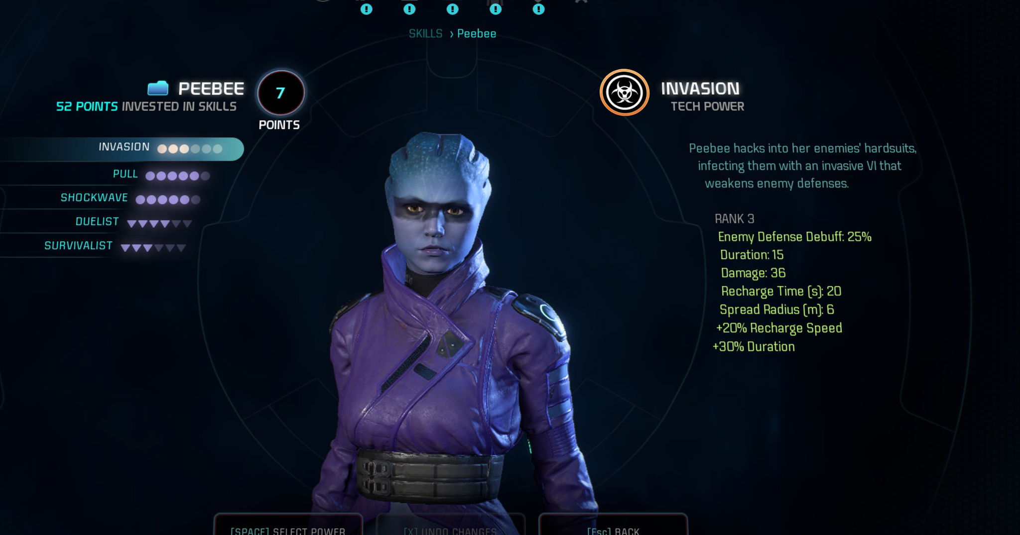 peebee skills mass effect andromeda