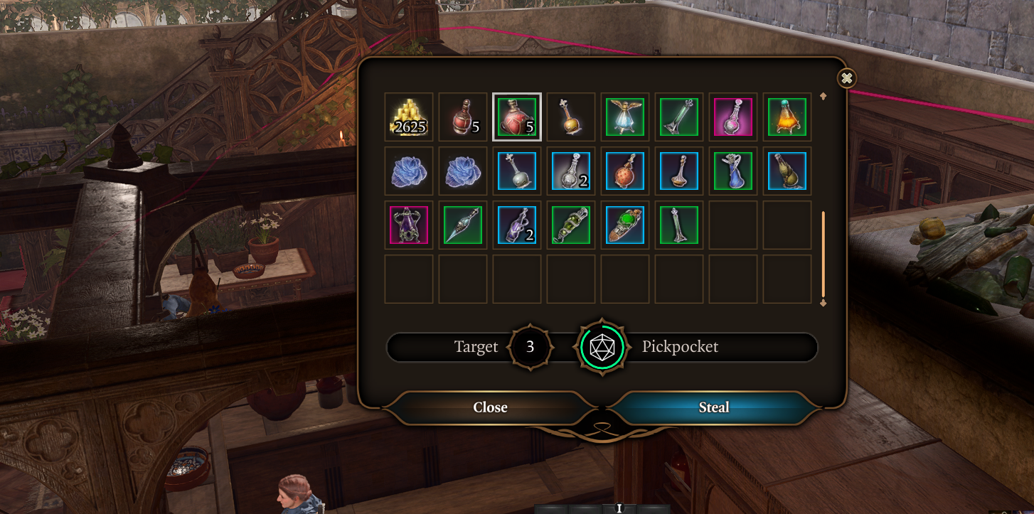 pickpocket screen difficult bg3
