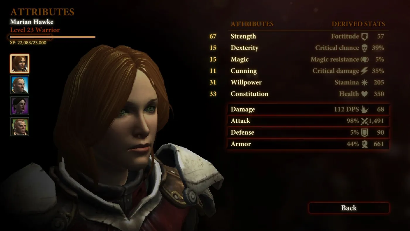 Reaver One-handed warrior build attributes dragon age 2