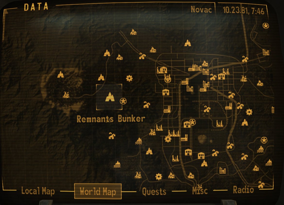 remnants bunker location fallout new vegas