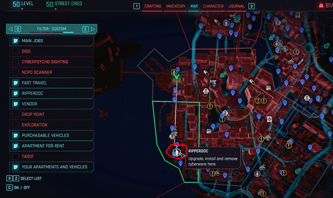 All Ripperdoc locations and cyberware | Cyberpunk 2077