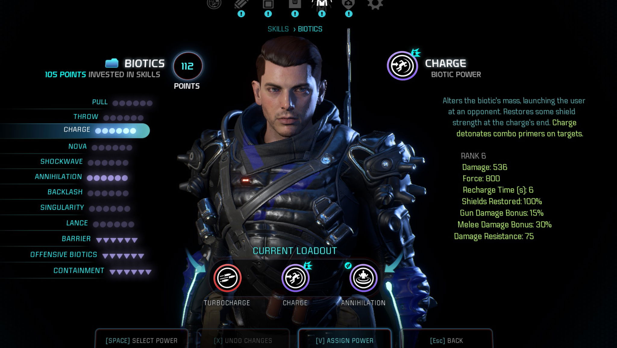 shotgun build biotic skills mass effect andromeda