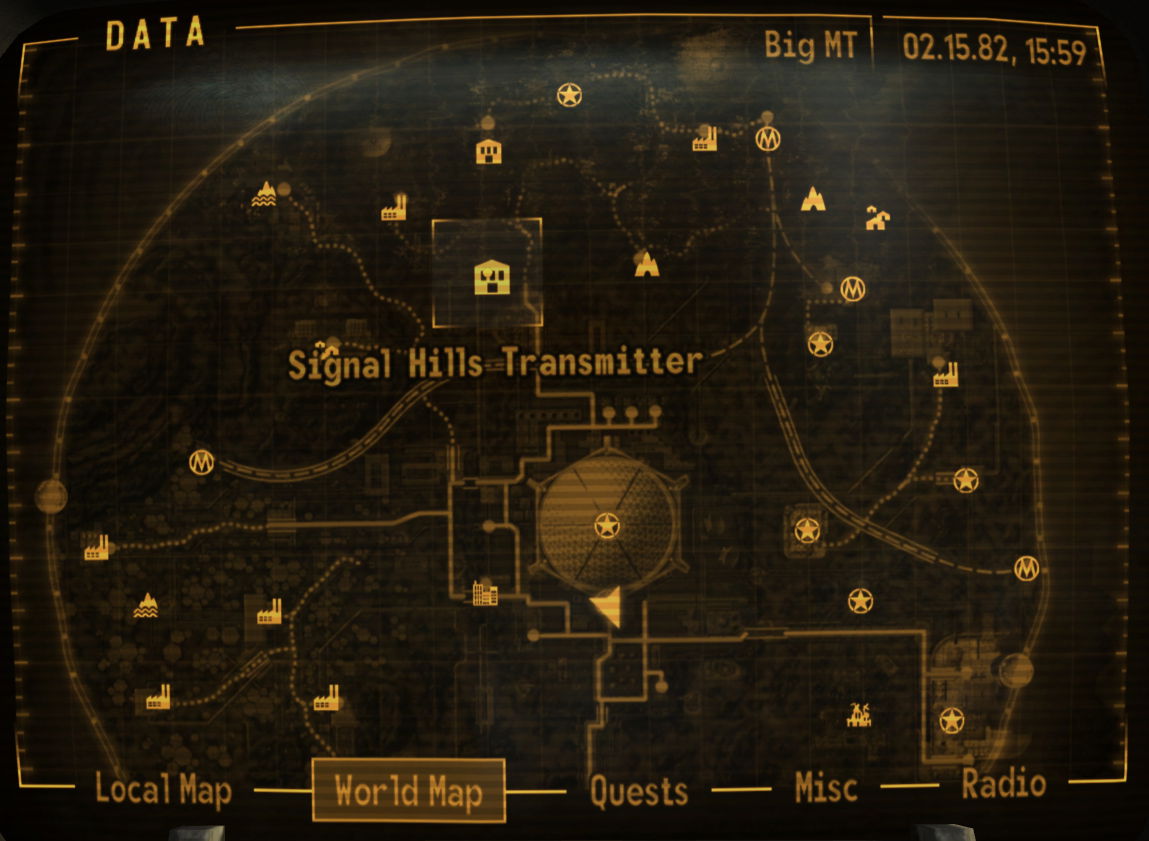 Fallout: New Vegas, Old World Blues interactive map