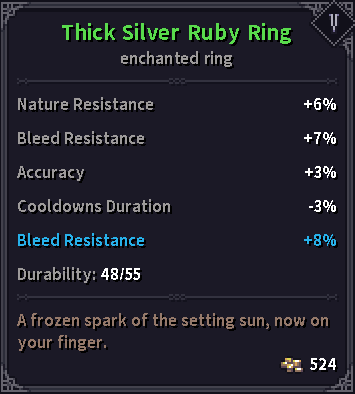 Silver Ruby RIng stats