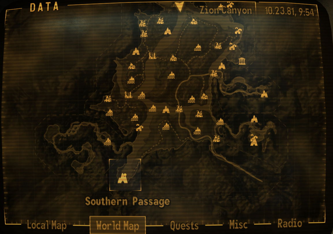 southern passage location fallout new vegas