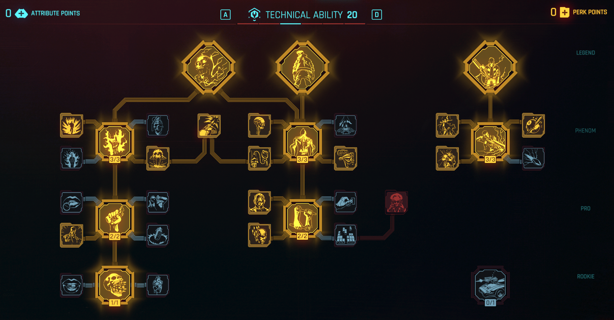 tehcnical ability perks engineer tech build cyberpunk 2077