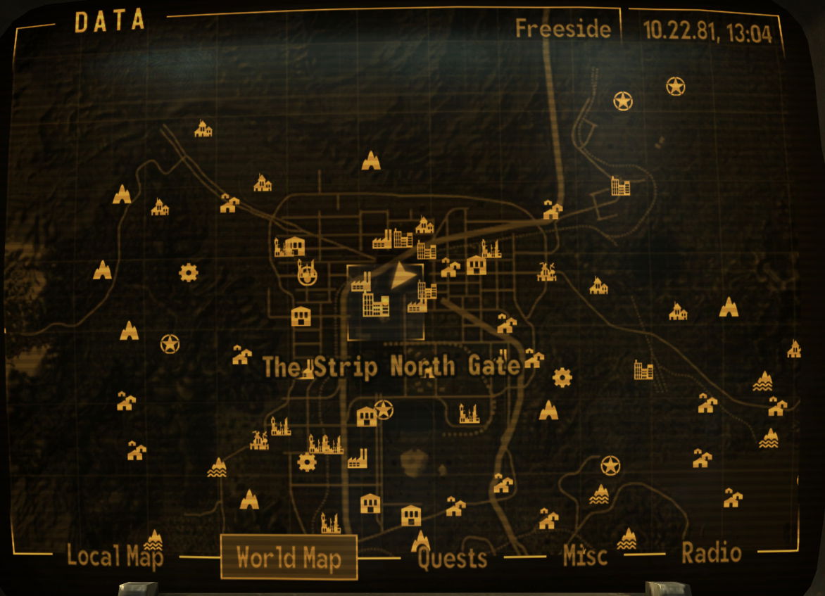 Fallout new vegas all locations map