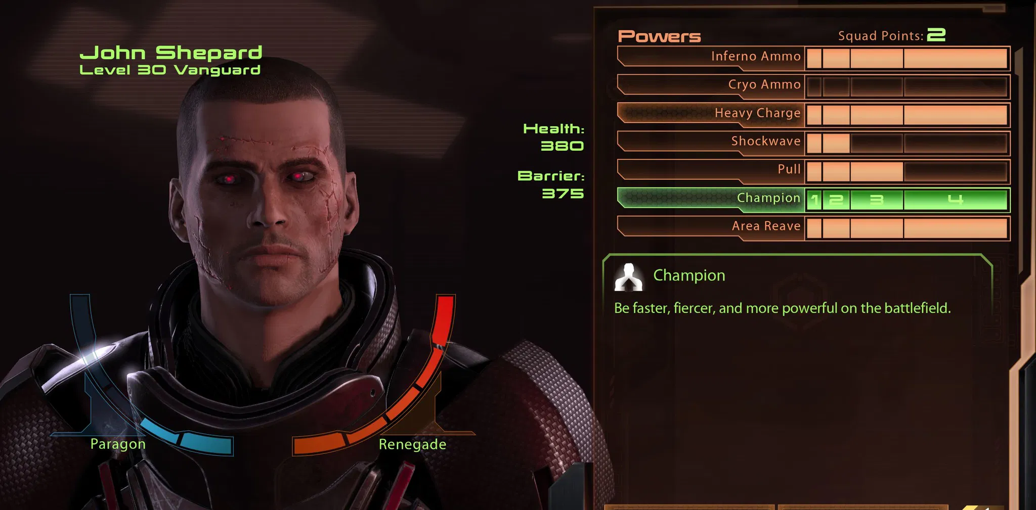 vanguard build talents mass effect 2